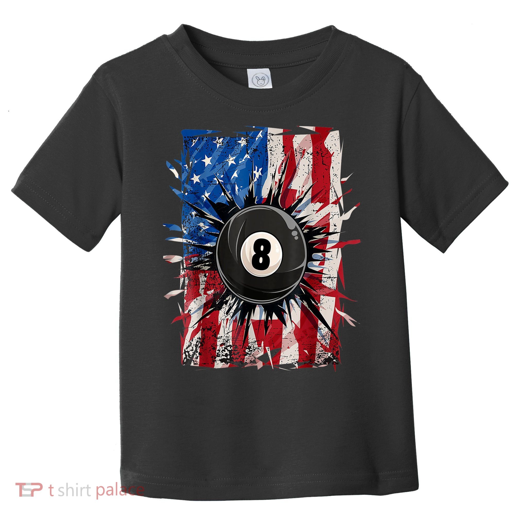 American Flag Pool Snooker Billiards Player 8 Ball Usa Gift Toddler T-Shirt