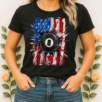 American Flag Pool Snooker Billiards Player 8 Ball Usa Gift Women's T-Shirt thumb 2