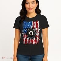 American Flag Pool Snooker Billiards Player 8 Ball Usa Gift Women's T-Shirt thumb 4