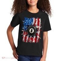 American Flag Pool Snooker Billiards Player 8 Ball Usa Gift Kids T-Shirt thumb 2