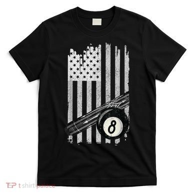 American Flag Pool Table Billiard 8 Ball Wear T-Shirt
