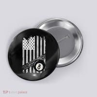 American Flag Pool Table Billiard 8 Ball Wear Button thumb 0