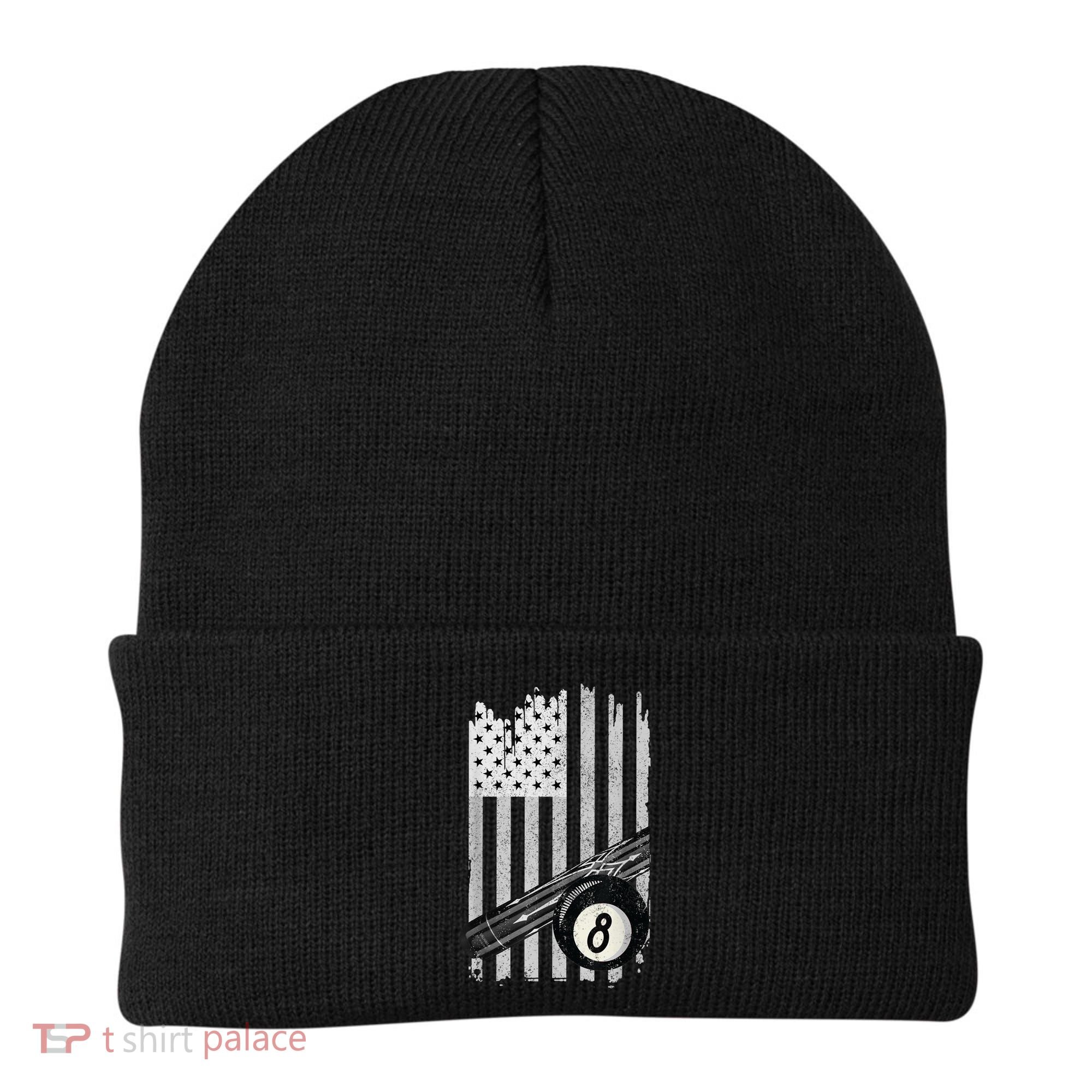 American Flag Pool Table Billiard 8 Ball Wear Beanie