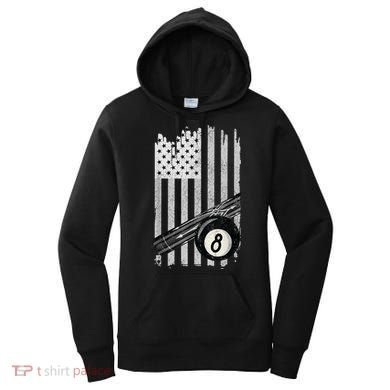 American Flag Pool Table Billiard 8 Ball Wear Women's Hoodie