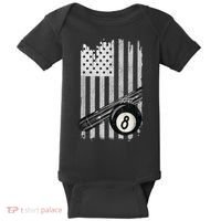 American Flag Pool Table Billiard 8 Ball Wear Baby Bodysuit thumb 0