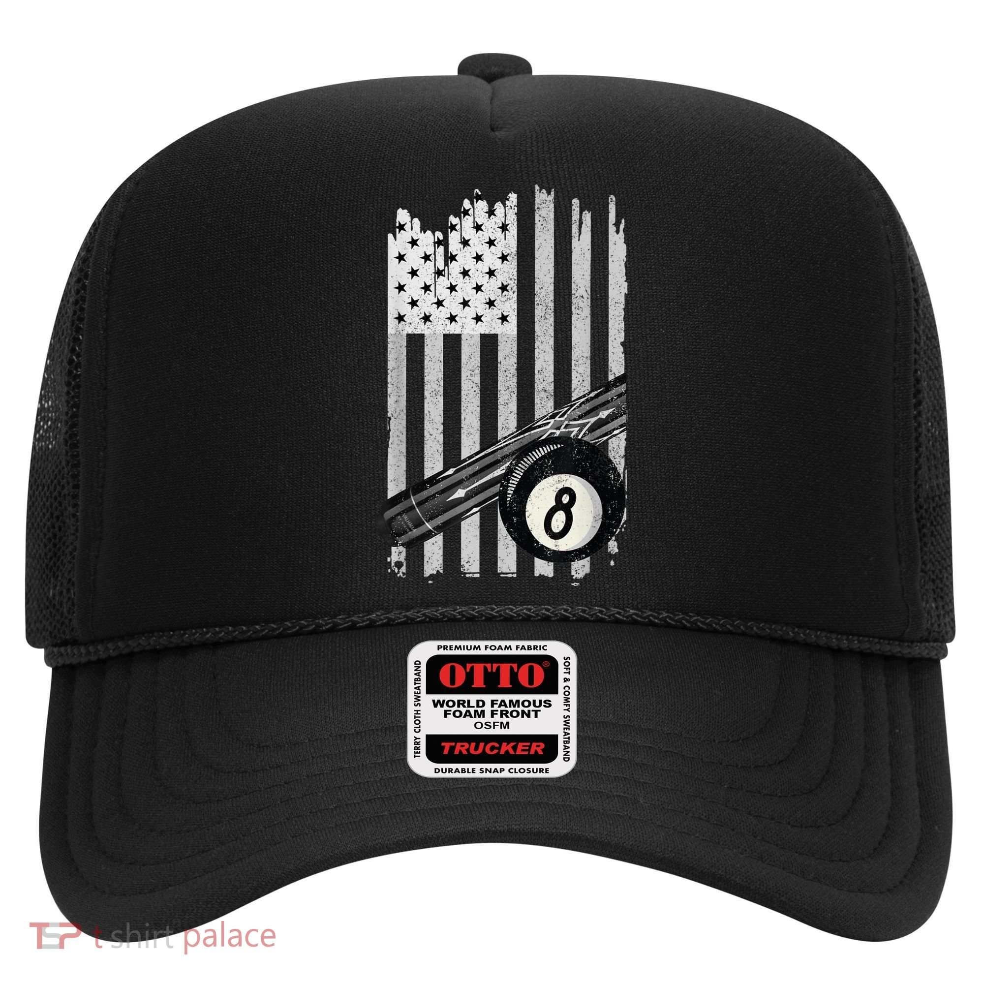 American Flag Pool Table Billiard 8 Ball Wear Hat