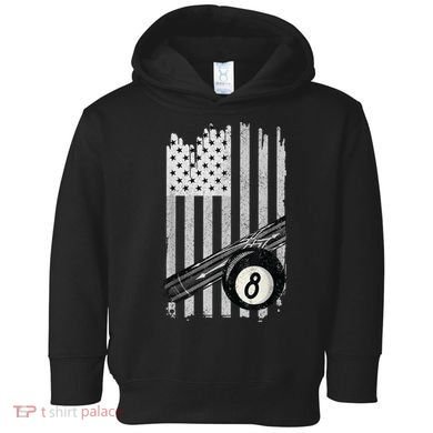 American Flag Pool Table Billiard 8 Ball Wear Toddler Hoodie