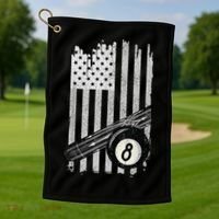 American Flag Pool Table Billiard 8 Ball Wear Golf Towel thumb 1