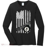 American Flag Pool Table Billiard 8 Ball Wear Women's Long Sleeve Shirt thumb 0
