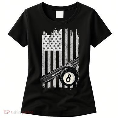 American Flag Pool Table Billiard 8 Ball Wear Women's T-Shirt