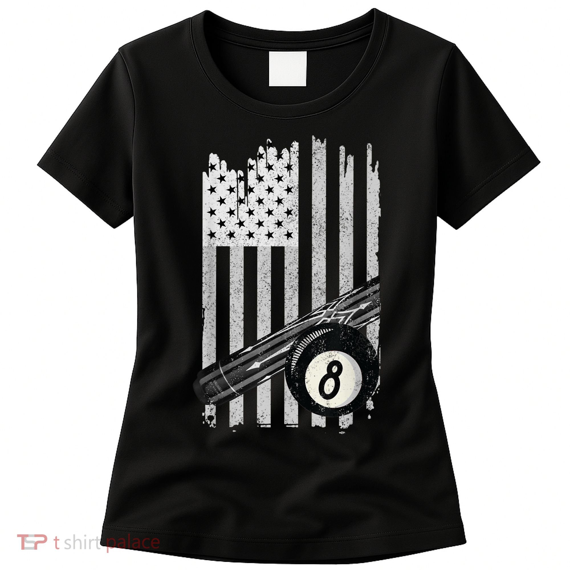 American Flag Pool Table Billiard 8 Ball Wear Women's T-Shirt