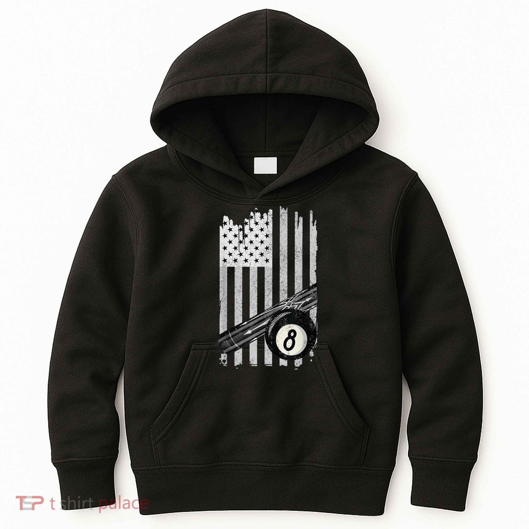 American Flag Pool Table Billiard 8 Ball Wear Kids Hoodie