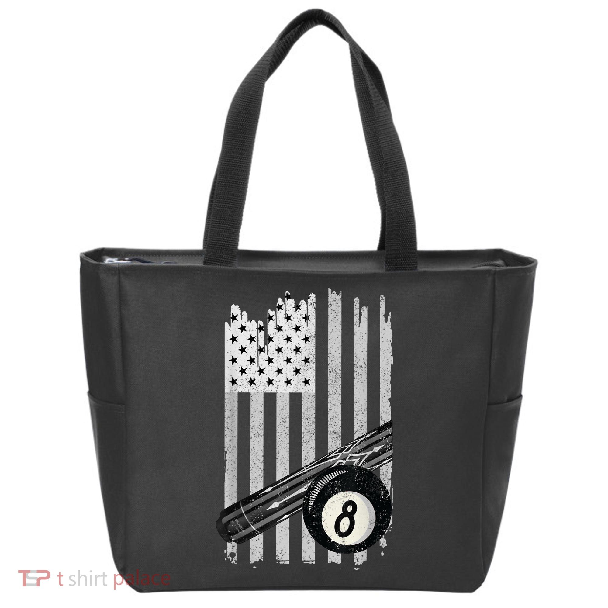 American Flag Pool Table Billiard 8 Ball Wear Tote Bag