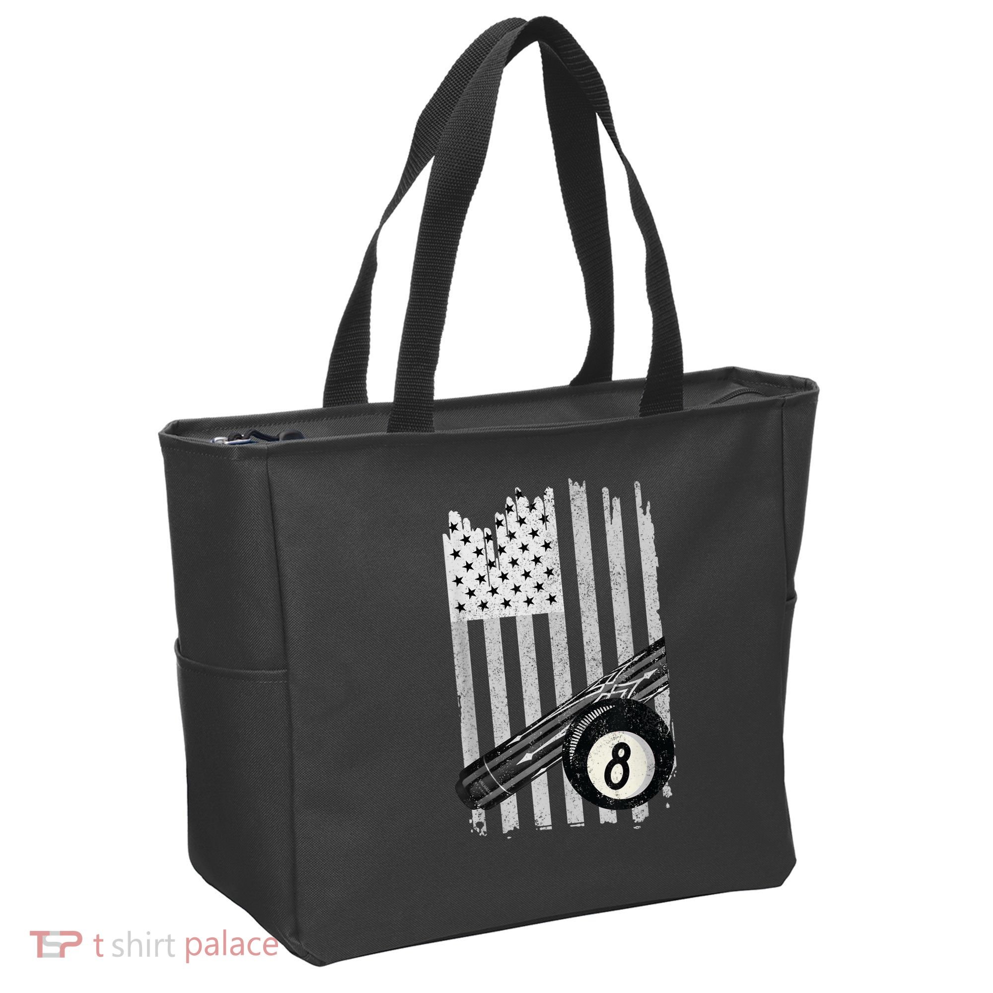 American Flag Pool Table Billiard 8 Ball Wear Tote Bag