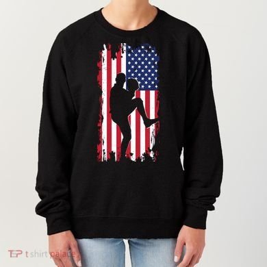 American Flag Pitcher Baseball Apparel Great Gift Baseball Gift Women's Sweatshirt