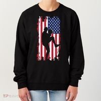 American Flag Pitcher Baseball Apparel Great Gift Baseball Gift Women's Sweatshirt thumb 0