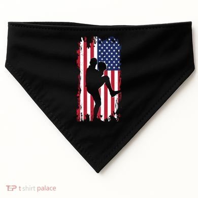American Flag Pitcher Baseball Apparel Great Gift Baseball Gift USA-Made Doggie Bandana