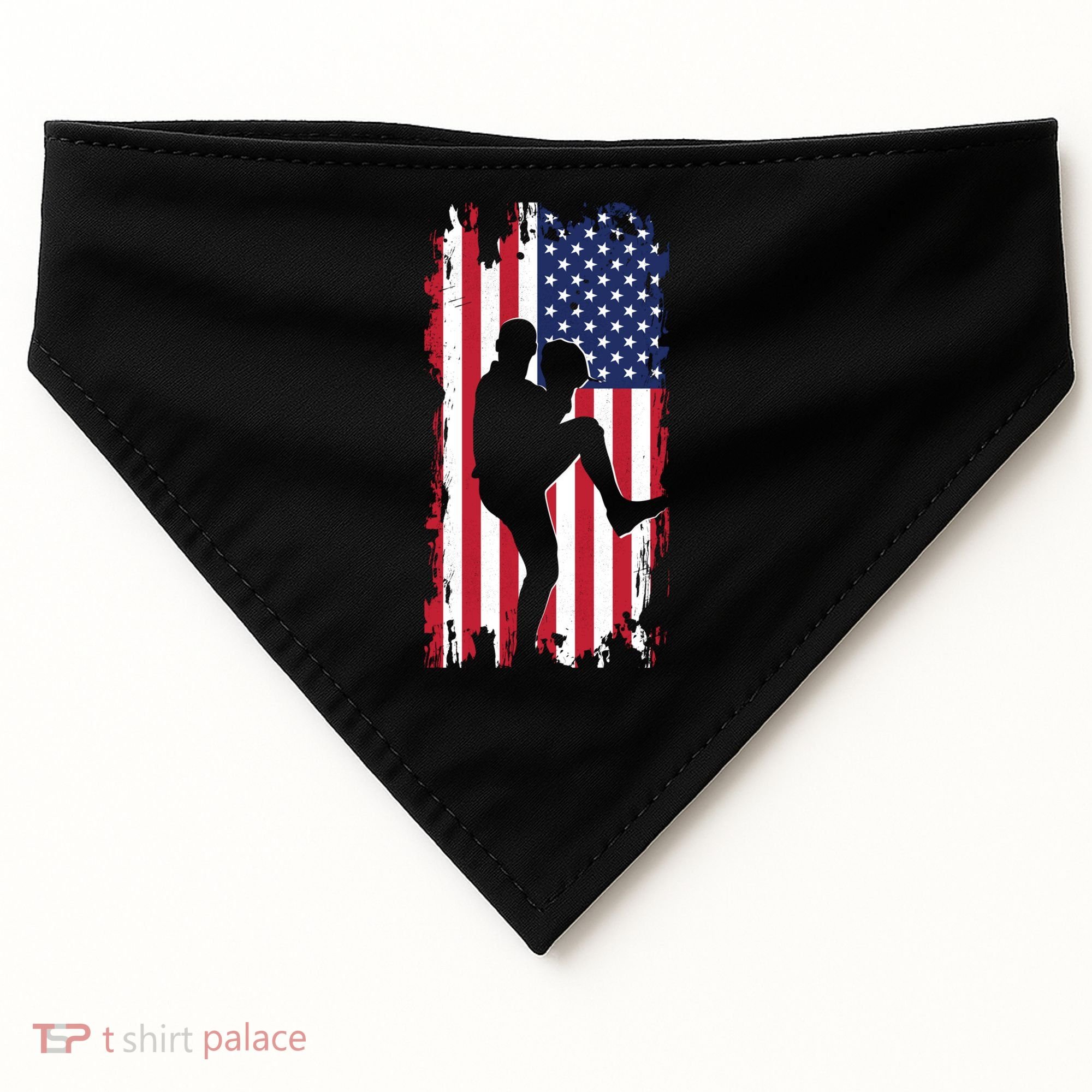 American Flag Pitcher Baseball Apparel Great Gift Baseball Gift USA-Made Doggie Bandana