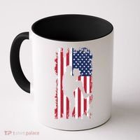 American Flag Pitcher Baseball Apparel Great Gift Baseball Gift Coffee Mug thumb 0