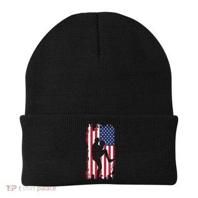 American Flag Pitcher Baseball Apparel Great Gift Baseball Gift Beanie