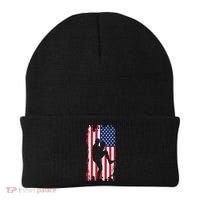American Flag Pitcher Baseball Apparel Great Gift Baseball Gift Beanie thumb 0