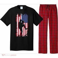 American Flag Pitcher Baseball Apparel Great Gift Baseball Gift Pajama Set thumb 0