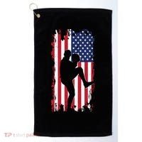 American Flag Pitcher Baseball Apparel Great Gift Baseball Gift Golf Towel thumb 0