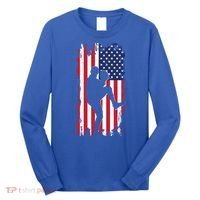 American Flag Pitcher Baseball Apparel Great Gift Baseball Gift Long Sleeve Shirt thumb 0