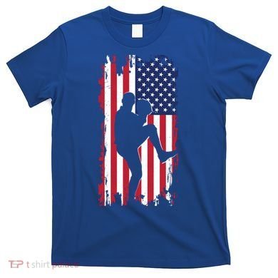 American Flag Pitcher Baseball Apparel Great Gift Baseball Gift T-Shirt