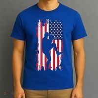 American Flag Pitcher Baseball Apparel Great Gift Baseball Gift T-Shirt thumb 3