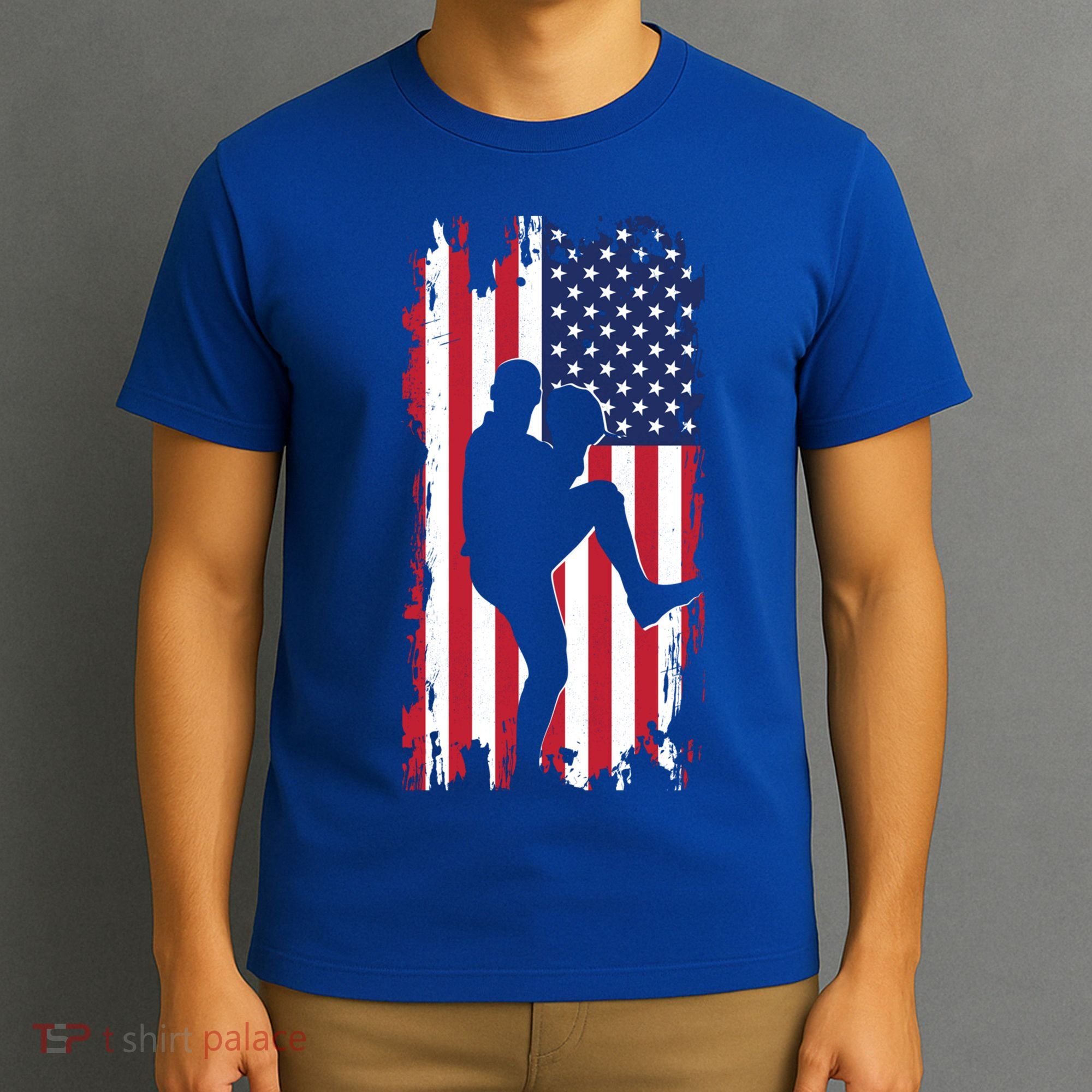 American Flag Pitcher Baseball Apparel Great Gift Baseball Gift T-Shirt