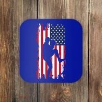 American Flag Pitcher Baseball Apparel Great Gift Baseball Gift Coaster thumb 0