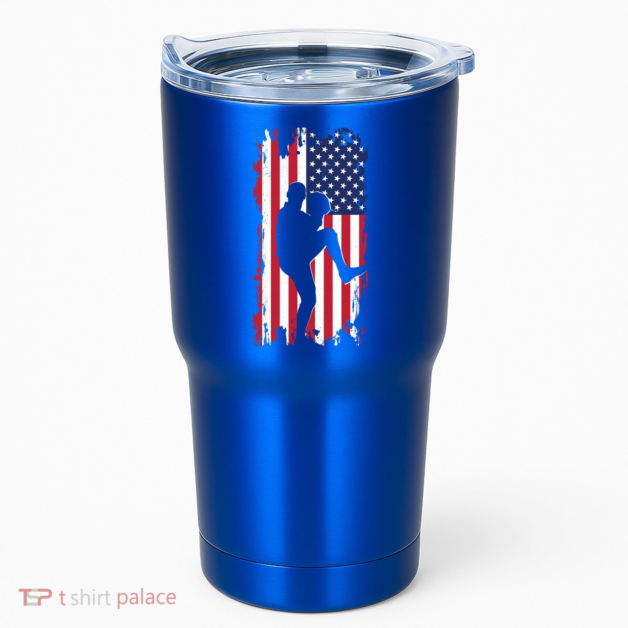 American Flag Pitcher Baseball Apparel Great Gift Baseball Gift Tumbler