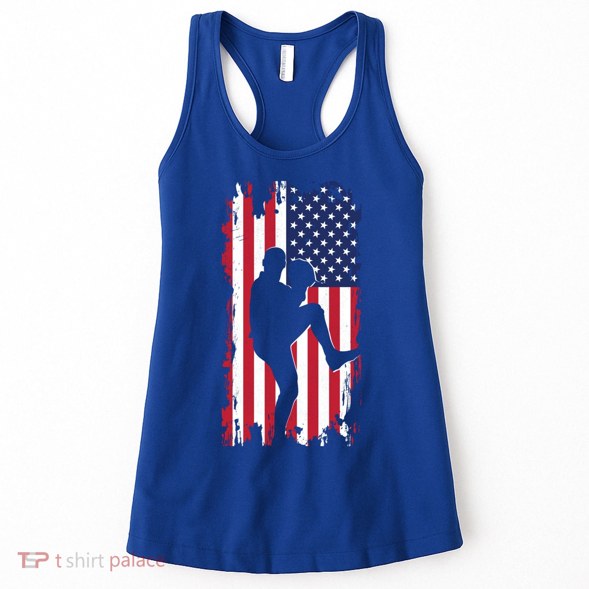 American Flag Pitcher Baseball Apparel Great Gift Baseball Gift Women's Tank Top
