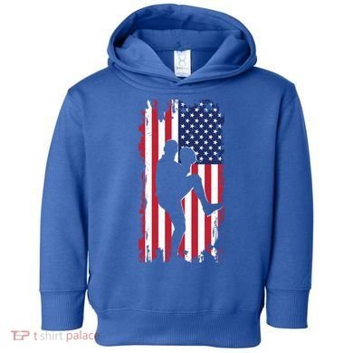American Flag Pitcher Baseball Apparel Great Gift Baseball Gift Toddler Hoodie