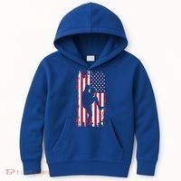 American Flag Pitcher Baseball Apparel Great Gift Baseball Gift Kids Hoodie thumb 0