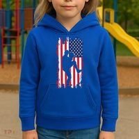 American Flag Pitcher Baseball Apparel Great Gift Baseball Gift Kids Hoodie thumb 3