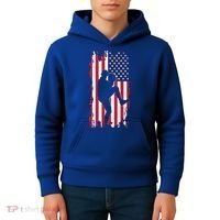 American Flag Pitcher Baseball Apparel Great Gift Baseball Gift Kids Hoodie thumb 4