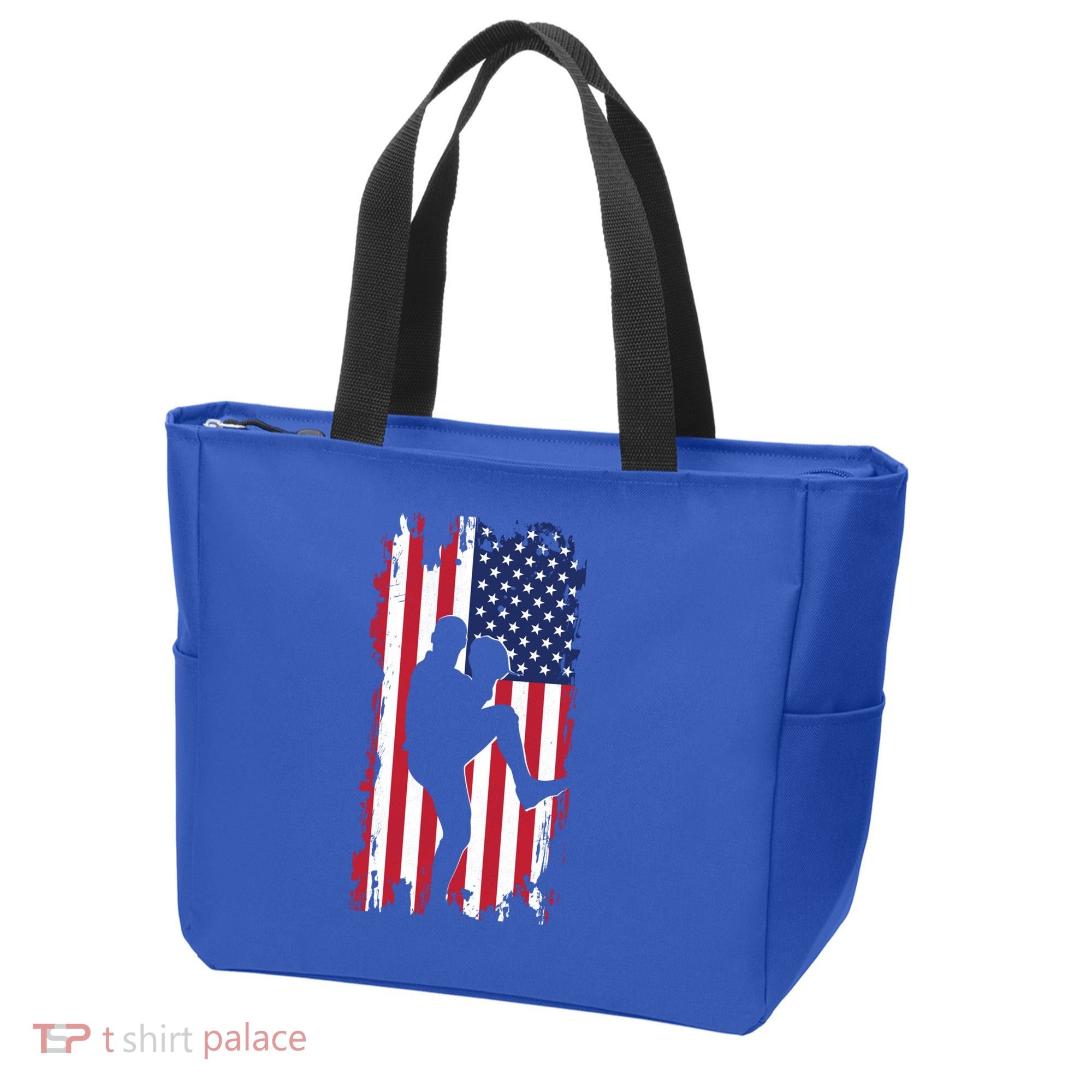 American Flag Pitcher Baseball Apparel Great Gift Baseball Gift Tote Bag