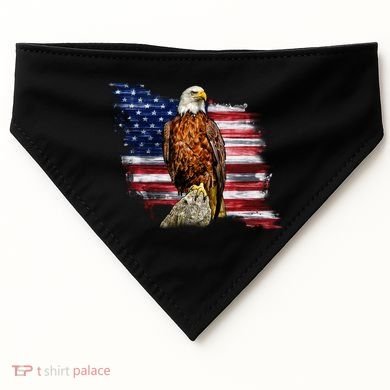 American Flag Patriotic Eagle Vintage USA-Made Doggie Bandana