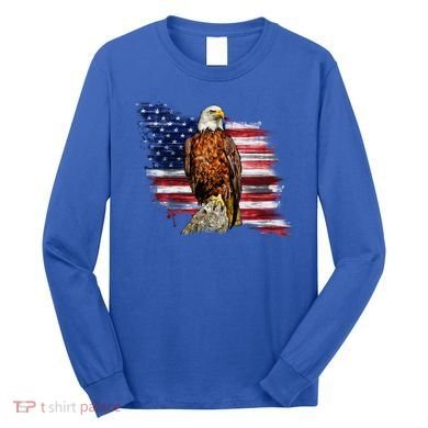 American Flag Patriotic Eagle Vintage Long Sleeve Shirt