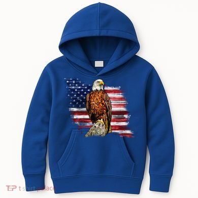 American Flag Patriotic Eagle Vintage Kids Hoodie