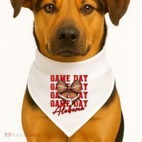Alabama Football Pretty Coquette Style Bow USA-Made Doggie Bandana thumb 1