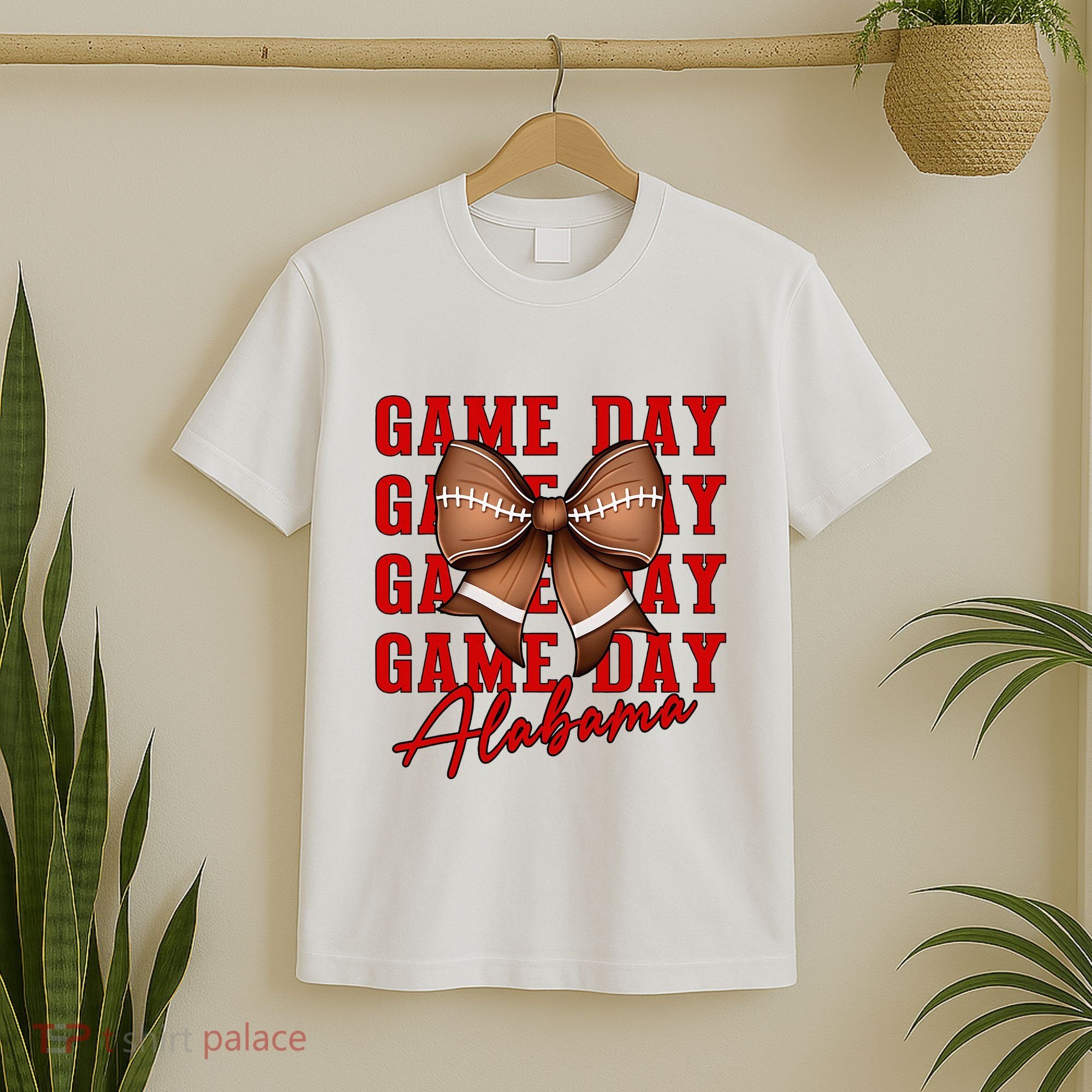Alabama Football Pretty Coquette Style Bow T-Shirt