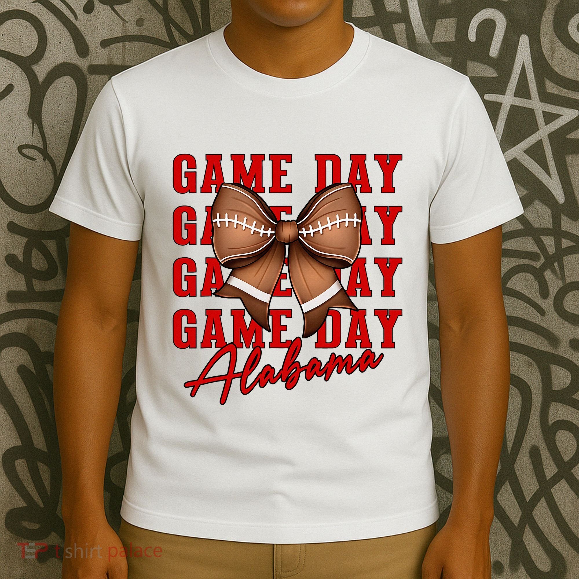 Alabama Football Pretty Coquette Style Bow T-Shirt