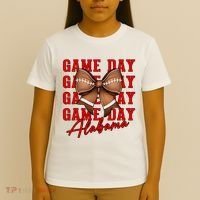 Alabama Football Pretty Coquette Style Bow T-Shirt thumb 4