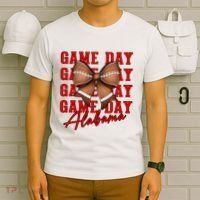 Alabama Football Pretty Coquette Style Bow T-Shirt thumb 6