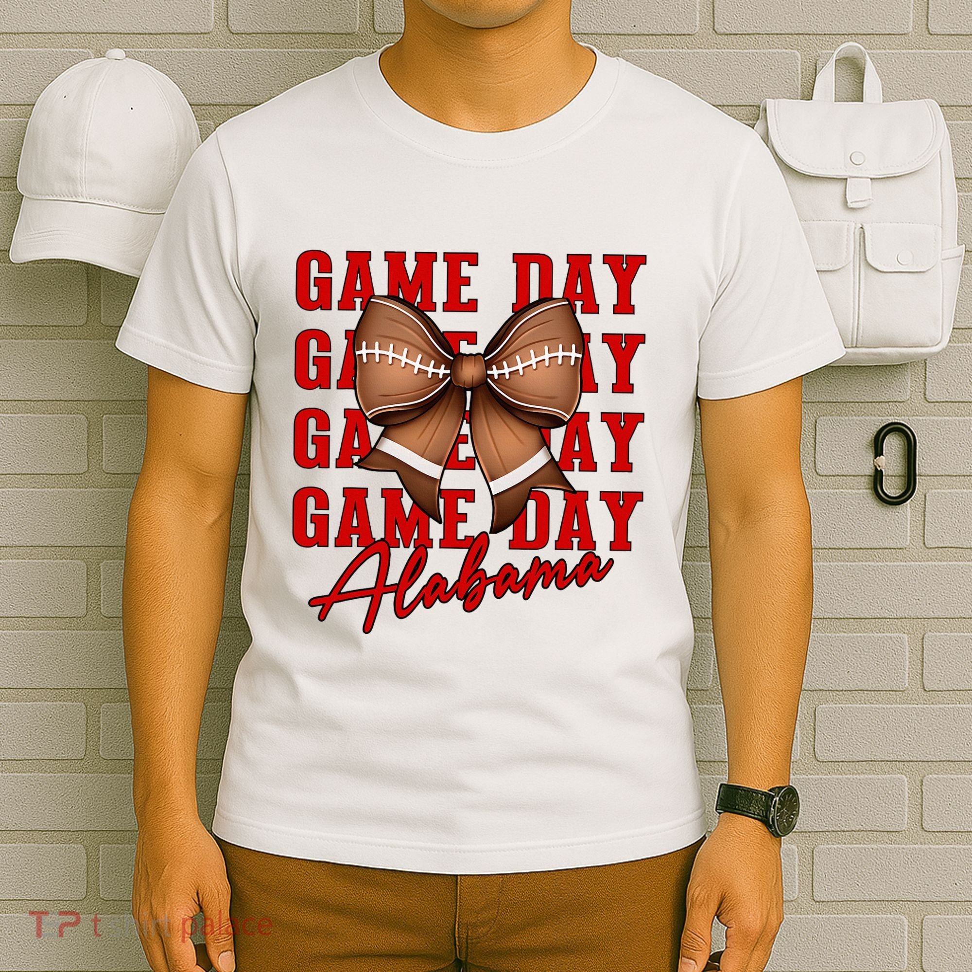 Alabama Football Pretty Coquette Style Bow T-Shirt