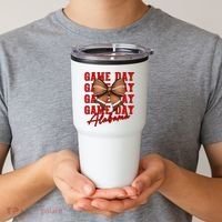 Alabama Football Pretty Coquette Style Bow Tumbler thumb 2