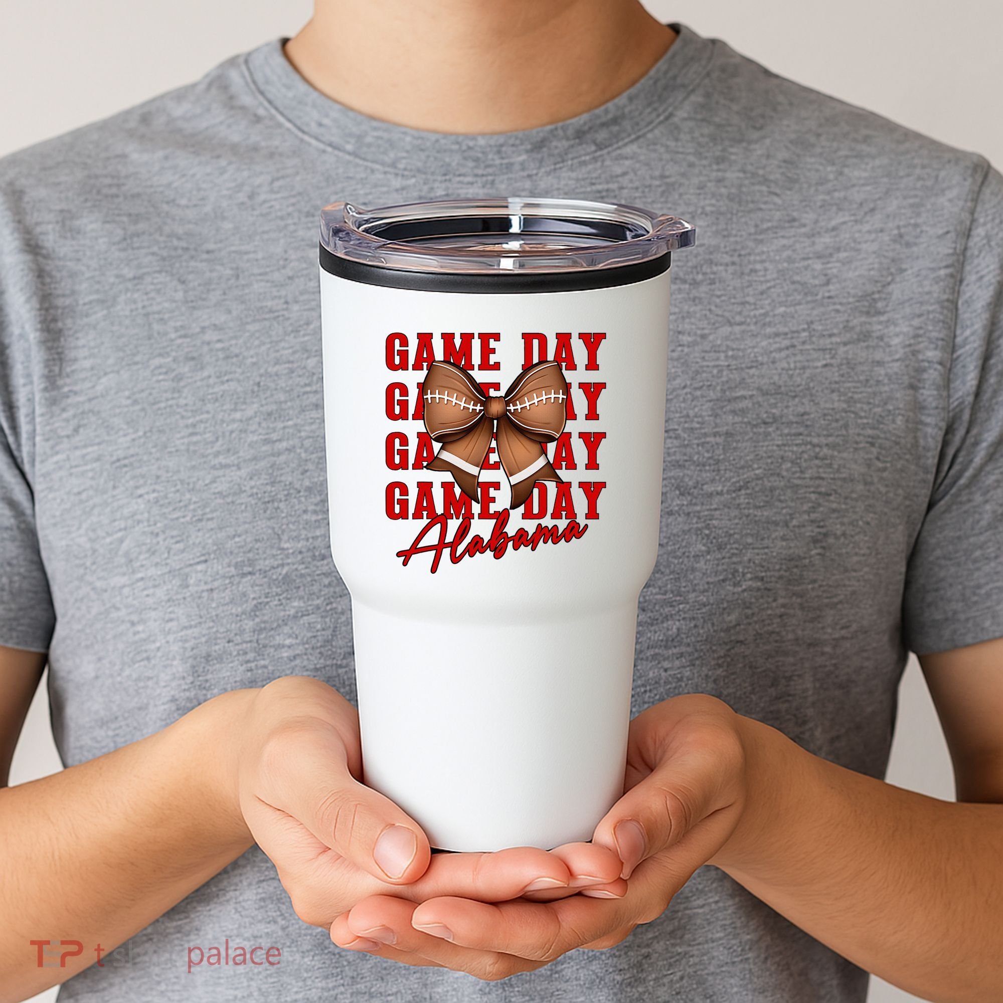 Alabama Football Pretty Coquette Style Bow Tumbler